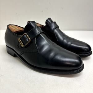 VGUC J.M. Weston Simple Buckle Derby Single Monk Black Calf Made in France US 7